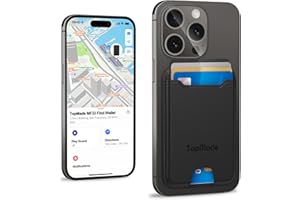 TopMade for MagSafe Wallet with Smart Traker, Works with Apple Find My, Magnetic Phone Wallet Card Holder for iPhone 15/14/13/12 Series, Fit 4 Cards, RFID Blocking, Black (No Charger Included)