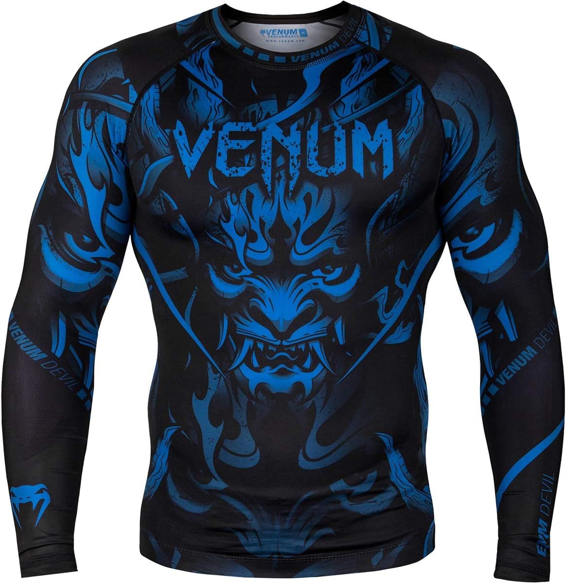 Venum Devil Long Sleeve Compression Rashguard - Navy Blue/Black