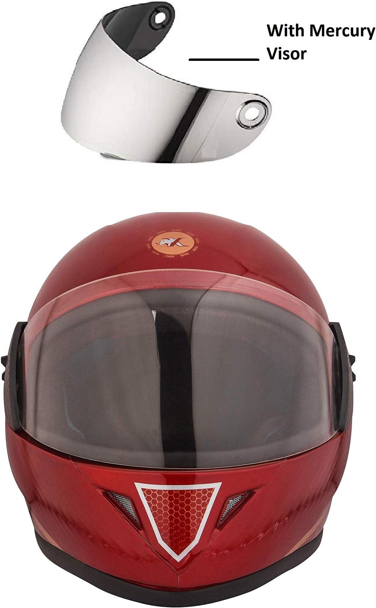 STARVIN RHHYN@X FULL FACE HELMET || RED COLOR || Medium Size || ISI APPROVED || WITH HYDROGRAPHICS || Unbreakable PC Mercury Visor with Double Layer Silicon Hardcore Coating || Scratch Resistant || MODEL- JETTY