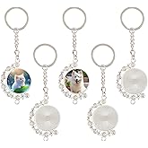 Framendino, 5 Pack Sublimation Metal Keychain Blanks Heat Transfer Key Chains With Metal for DIY Making Photos Crafts Star Chrams