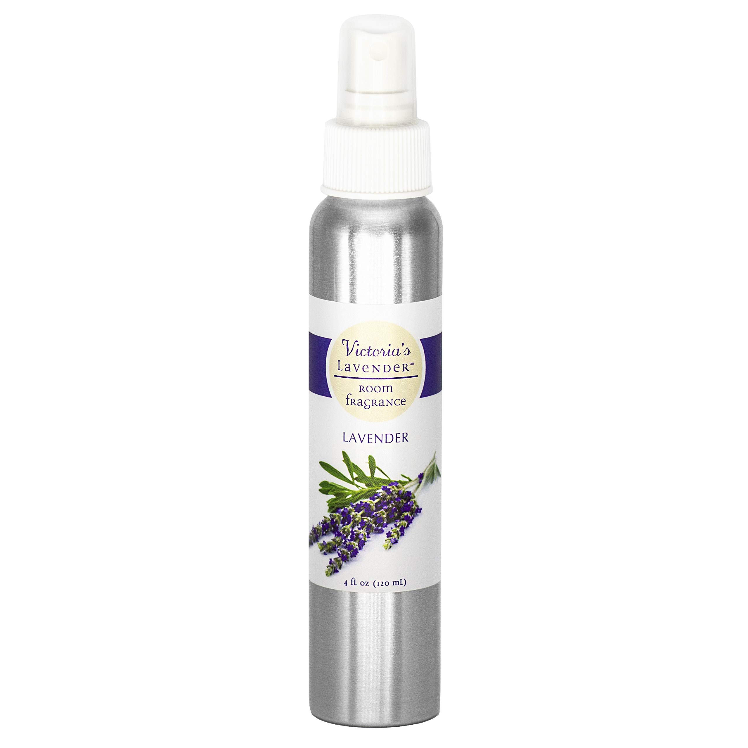 Victoria's Lavender Room Spray, All Natural Home Atmosphere Essential Oil Concentrated Room Fragrance, Air Freshener, Bathroom Odor Eliminator, Made in the USA, Lavender - 1 Pack (4 Fl Oz)