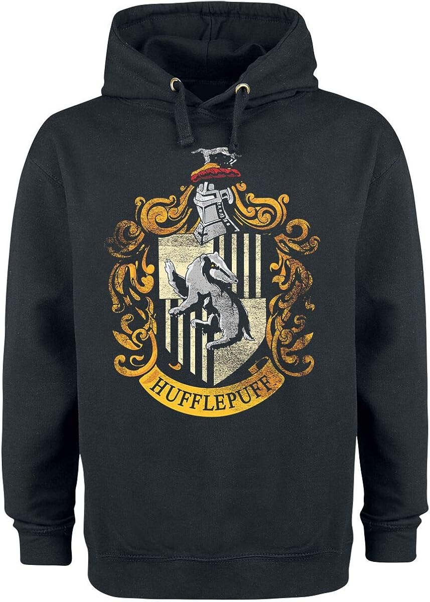 Harry Potter Poufsouffle Homme SweatShirt à Capuche Noir, , Regular