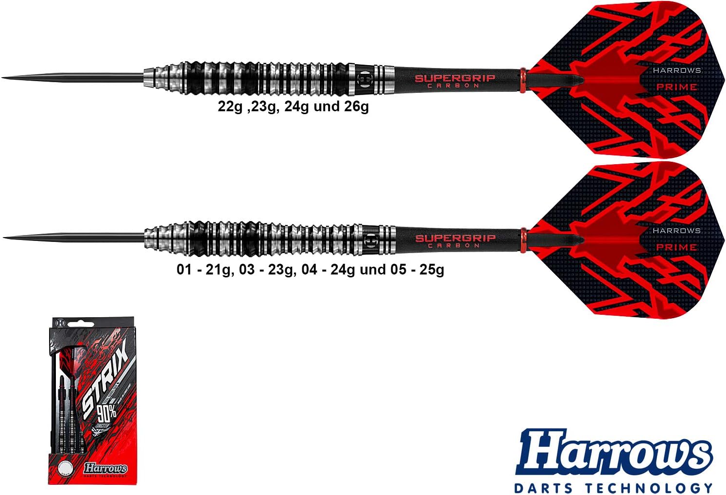 Harrows Darts Strix 90 Tungsten Steeldarts Amazon.de Sport & Freizeit
