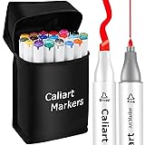 Caliart Alcohol Based Markers, 24 Colors Dual Tip