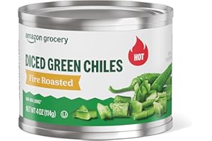 Amazon Fresh, Diced Green Chili Peppers Hot, 4 Oz