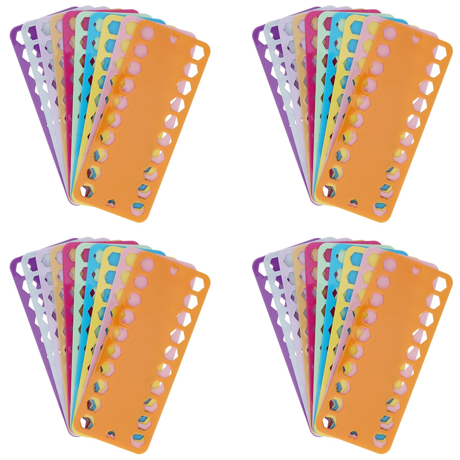 YUENPUN 40 PCS Plastic Embroidery Floss Organizer Cards, 10 colos 20 Positions Cross Stitch Thread Holder Card, 20 x 8 cm Cross Stitch Thread Organiser Cards for Sewing Craft DIY