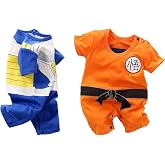 RELABTABY 2 Pack Newborn Baby Boy Girl Romper Infant Anime Onesie Toddler Halloween Cosplay Jumpsuit Outfit Clothes