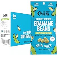 The Only Bean Crunchy Dry Roasted Edamame Snacks (Sea Salt), Keto Snack Food, High Protein (11g) Healthy Snacks, Asian Japane