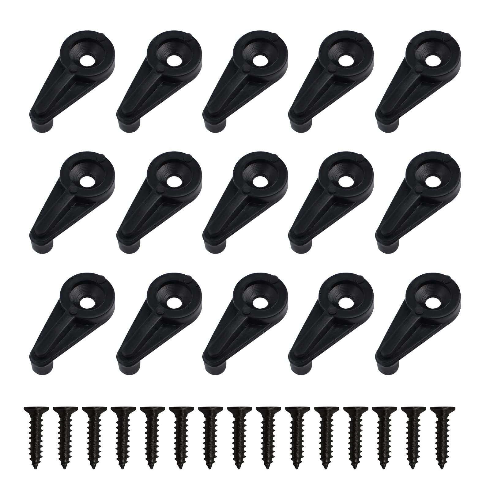 MOROBOR 50-Piece Glass Clip Kit, 4MM Panel Glass Retainer Clips with Screws for Fixing Cabinet Doors (Black)