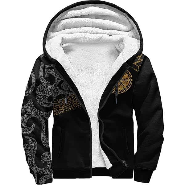 Sweat à Capuche Viking Pour Homme – Style Mi-long, Impression 3D, Pour Cosplay, Moto, Loisirs Printemps/automne