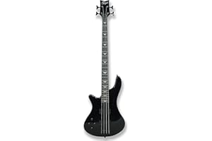 GSTYLE Tario Left-handed 4 String Black Electric Bass, Bolt-on Maple Neck, Poplar Body