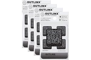 OUTLINX QR Smart Stickers | Stick Digital Notes to Your Things | Blackout 4-Pack Bundle 32x Stickers