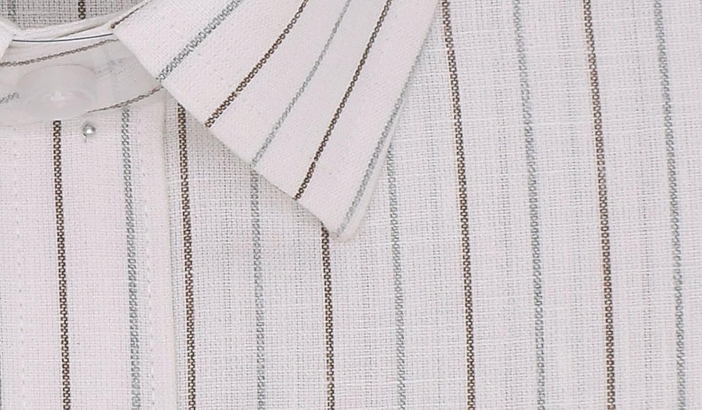 arihant men's striped half sleeves reguler fit cotton linen formal shirts