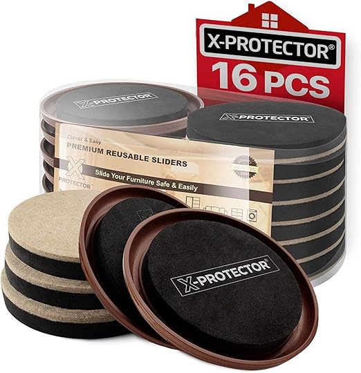 Furniture Sliders X Protector 16 Pcs Furniture Sliders Hardwood