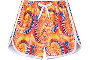 Girls Leopard Print Dolphin Shorts Summer Athletic Bermuda Sports Shorts Kids Casual Drawstring Wide Leg Beach Sweat