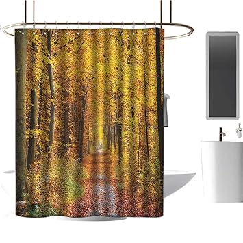 Amazon Com Qenuan Polyester Fabric Shower Curtain Forest Seasonal
