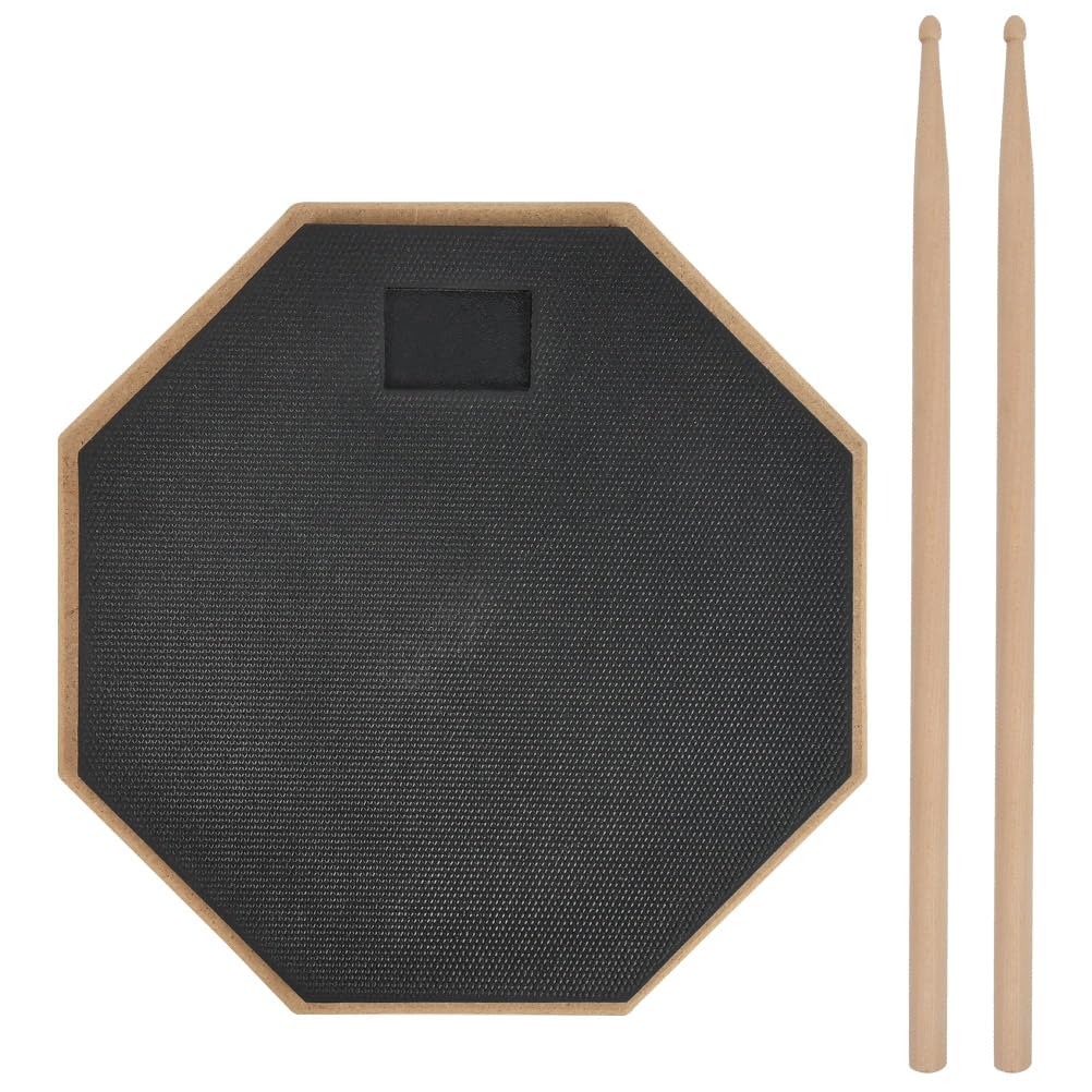 TMBMLPP Drum Practice Pad, 8-inch Black Drummer Practice Pad with Sticks, Drum Practice Pad, Single Sided Drum Pads, Silent Drum Practice Pad,Practice Pads, Drum Practice Pad Kit,for Practice Drumming