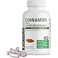 Bronson Cinnamon Plus Chromium Picolinate Supplement, High Potency Chromium, Non-GMO, 60 Vegetarian Capsules