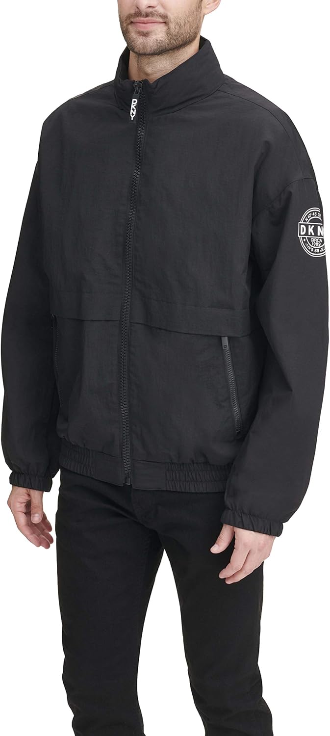 DKNY mens Water Resistant Taslan Windbreaker Jacket at  Men’s Clothing store