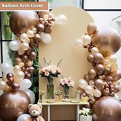 HEMMOTOP 6.6 ft Beige Arch Backdrop Cover, Spandex