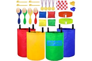 NIANTIME Potato Sack Race Bags, Colorful Durable Sack Race Bags Outdoor Lawn Games for Kids & Childrens, No Odors or Messy Fibers, Birthday Party and Outdoor Family Games Set…