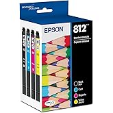 EPSON 812 DURABrite Ultra Ink Standard Capacity Black & Color Cartridge Combo Pack (T812120-BCS) Works with WorkForce Pro WF-7310 ,7820, 7840, EC-C7000