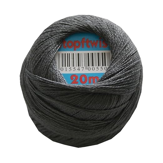 Stopftwist Stopfgarn Baumwolle 8-fach mercerisiert 20 m dunkelgrau (0870)