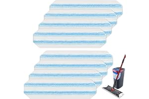 8 Pack Mop Pads Replacements Compatible with O Cedar/Vileda H2prO Flat Mop System Microfiber Mop Refills for O cedar/Vileda H