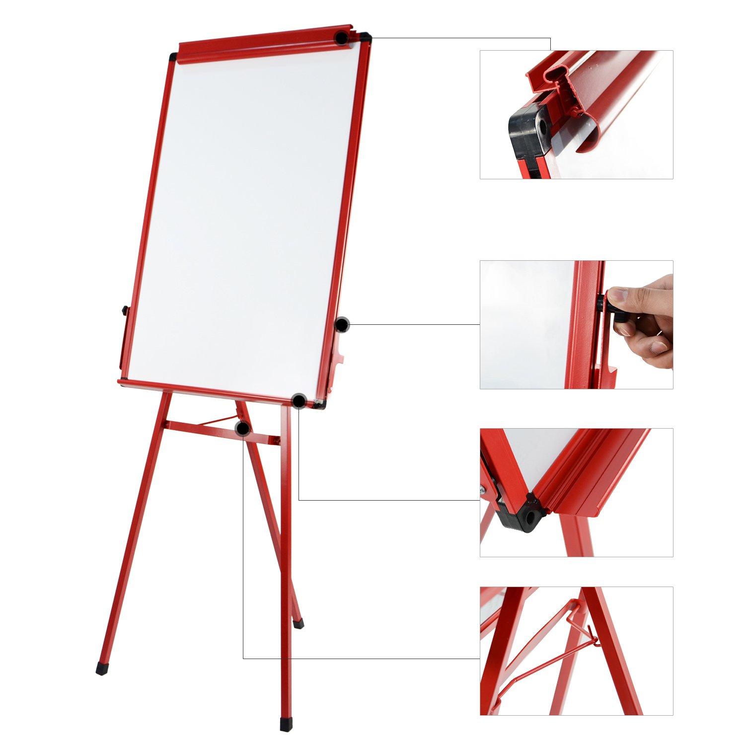Upgraded 24 x 36 Inch Dry Erase Board Flip Chart Tripod Stand