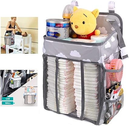Suspendu Organisateur De Couches Panier Rangement Bebe Pour Lit De Bebe Panier Empileur De Couches Mural Accrocher Au Berceau Table A Langer Panier Cadeau Pour Nouveau Ne Et Jeune Parent Amazon Fr Bricolage