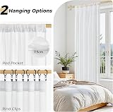 MRTREES White Voile Curtains 2 Panels 132x137 cm Rod Pocket 54 Drop view 2