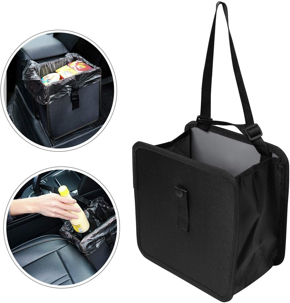 WilAuto Car Rubbish Bin, Car Bin for Tidy, Hanging Leakproof Rubbish Container, Car Organiser