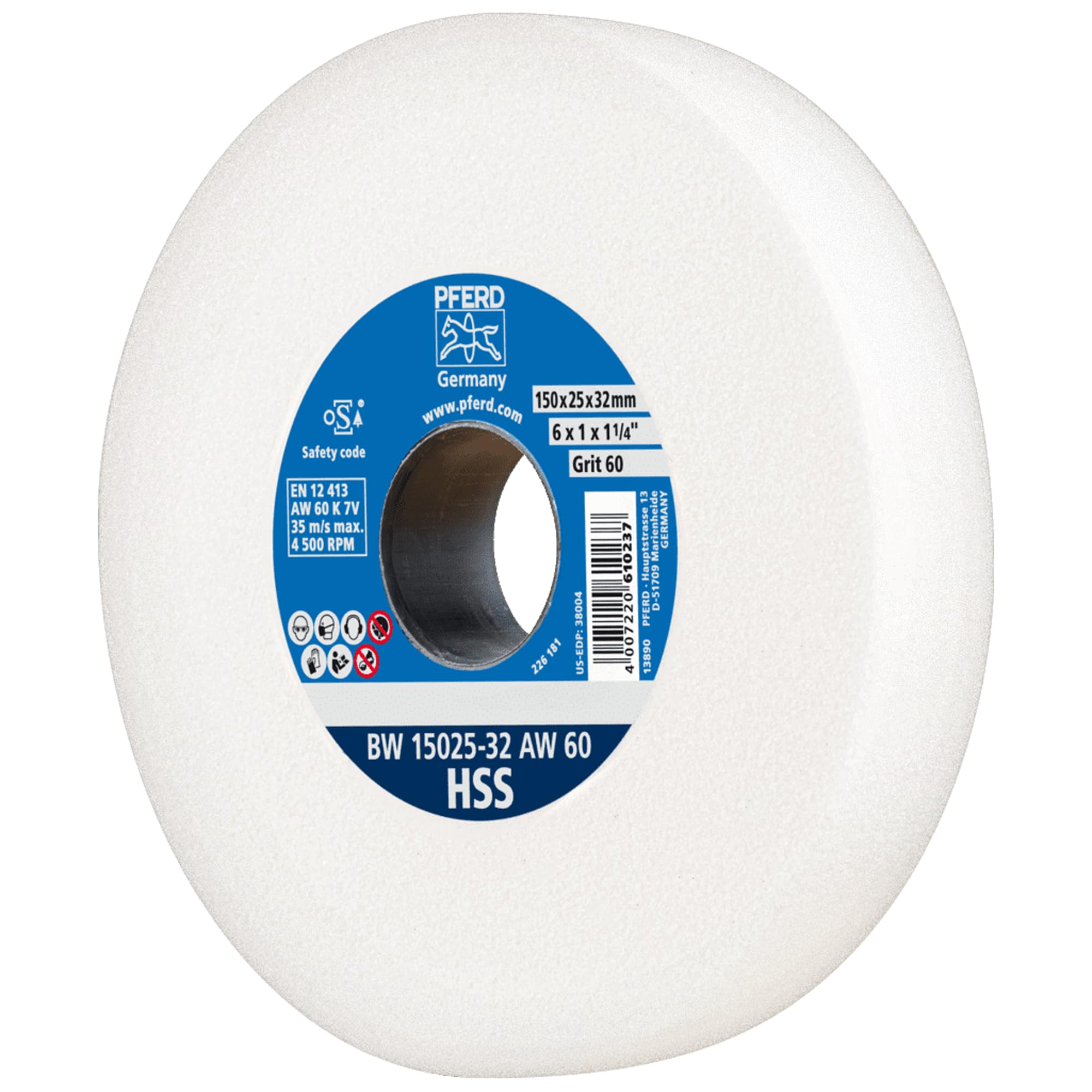 Horse Sanding disc 150 x 25 x 32 mm - with Integrated Reduction Sleeves (25/20/16 mm)., BW 15025-32 AW 60 HSS