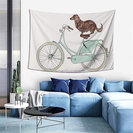 Amazon Co Jp 犬 自転車 タペストリー インテリア 壁掛け 壁飾り 掛け物 壁吊り 装飾布 背景布 装飾 おしゃれ 室内装飾 多機能 カバー カーテン 個性プレゼント 間仕切りファブリック装飾用品 部屋カーテン 模様替え リビングの飾り インテリア飾り お祝い 布ポスター