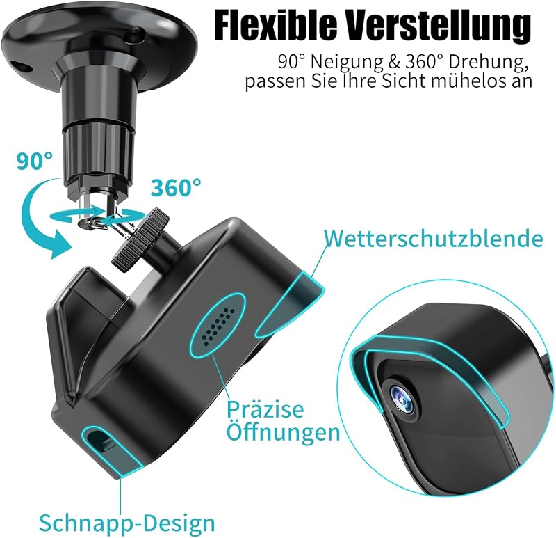 Blink Outdoor 4 Kamera Halterung (1 Stück), 360° Verstellbare Wandhalterung mit Wetterfester Schutzhülle, Montagehalterung für Blink Kamera Outdoor 4 (4. Gen)/ 3. Gen/Außenkamera 2K+