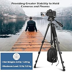 UBeesize 67” Camera Tripod with Travel Bag, Cell