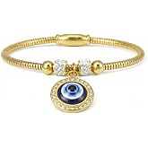 CNYTPE Evil Eye Gold Bracelet for Women 14K Gold Plated | Evil Eye Bracelet, 14K Gold Plated Design, Adjustable Women's Jewelry, Minimalist Charm Bracelet, Everyday Wear, Gift for Her