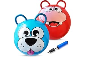 BOTTLES N BAGS Hopper Balls for Kids (2 Pack) 20 Inch Bouncing Ball with 2 Handle Bouncing Jumping Ball for Toddlers, Kids 3+ (2 Pack) Colors May Very