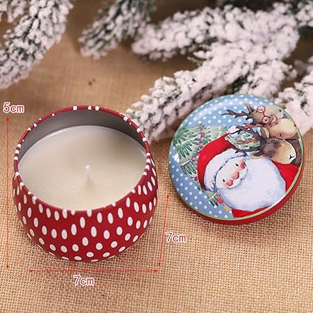 Immagini Natalizie Candele.Candele Natalizie Candele In Latta Confezione Regalo Da 12 Cera Di Soia Naturale Candela Natalizia Retro Carino Modello Natalizio In Latta Puo Decorare La Decorazione Della Casa Di Natale Tealights Amazon It Casa