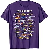 Fish Alphabet Educational Freshwater Species Fishing T-Shirt