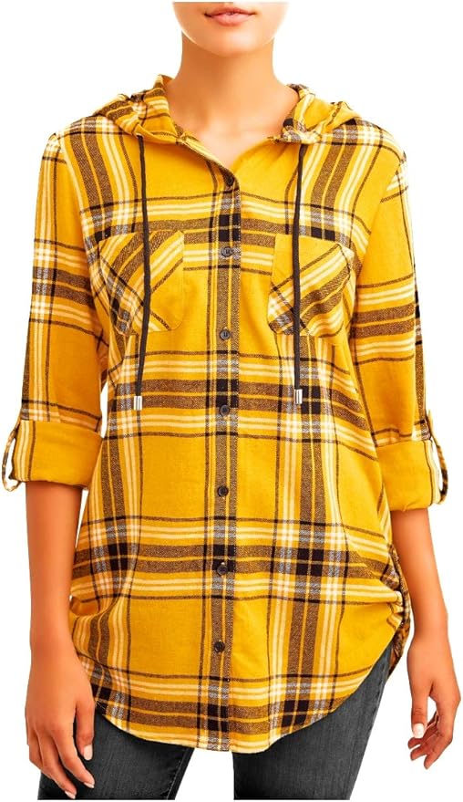 no boundaries hooded flannel