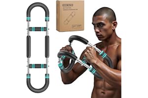 EINOJEOY Twister arm Trainer, 60-85 pounds Adjustable Resistance Chest Workout Equipment,Forearm Power Exercise bar , pectoralis spinalis Device, Portable Detachable Design
