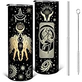 Sunmdecor Taurus Coffee Mug, 20oz Tumbler with Lid and Straw - Double Wall Insulation Stainless Steel Cups for Hot or Cold Beverages, Perfect for Travel, Office, and Christmas Gifts