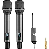 TONOR Wireless Microphones System Cordless Handheld Microfono Inalambrico, 262FT UHF Range, Mics with Stable Signal Transmiss