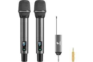 TONOR Wireless Microphones System Cordless Handheld Microfono Inalambrico, 262FT UHF Range, Mics with Stable Signal Transmiss
