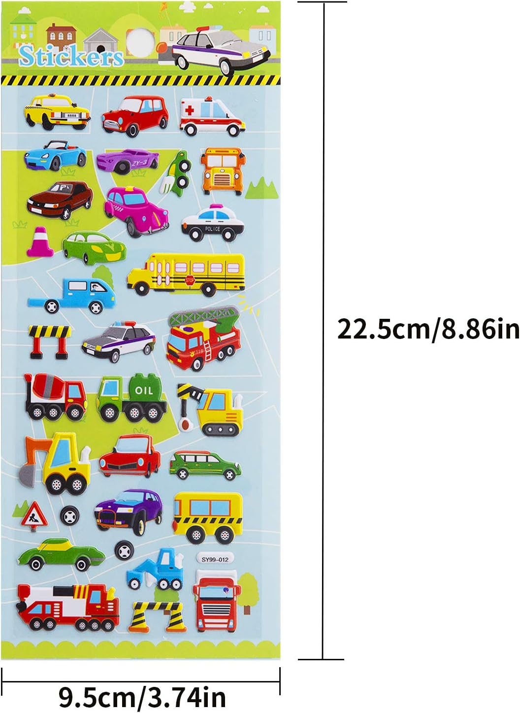 SAVITA 3D Stickers for Kids & Toddlers, 400+ Cars & Trucks, 3D Puffy Stickers Including Cars, Trains, Airplanes, Fire Trucks - Image 3