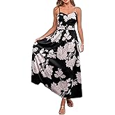 CUPSHE Women's Maxi Dresses Casual Summer Sundress Sleeveless Floral Spaghetti Straps Long Beach Formal Dress