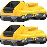 DEWALT 20V MAX Battery XR POWERPACK™ 4Ah Lithium Ion, 50% More Power, Dewalt Battery Compatible with 20V MAX Tools, 2 PK (DCB2104-2)