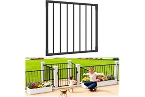 Guwezoy W.3ft x H.36in Outdoor Aluminum Deck Gate Kit, Cuttable Porch Gate, AAMA 2604–Grade Texture Black Finish Outdoor Railing Gate for Deck Railing Patios, Porch, Garden, Yard (No Hinge & Lock)