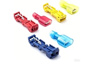 REDGOOSE 60PCS T Tap Wire Connectors, 22-10 AWG Quick Splice Wire Connectors(22-18AWG Red 10Pairs, 18-14AWG Blue 10Pairs, 12-10AWG Yellow 10Pairs)